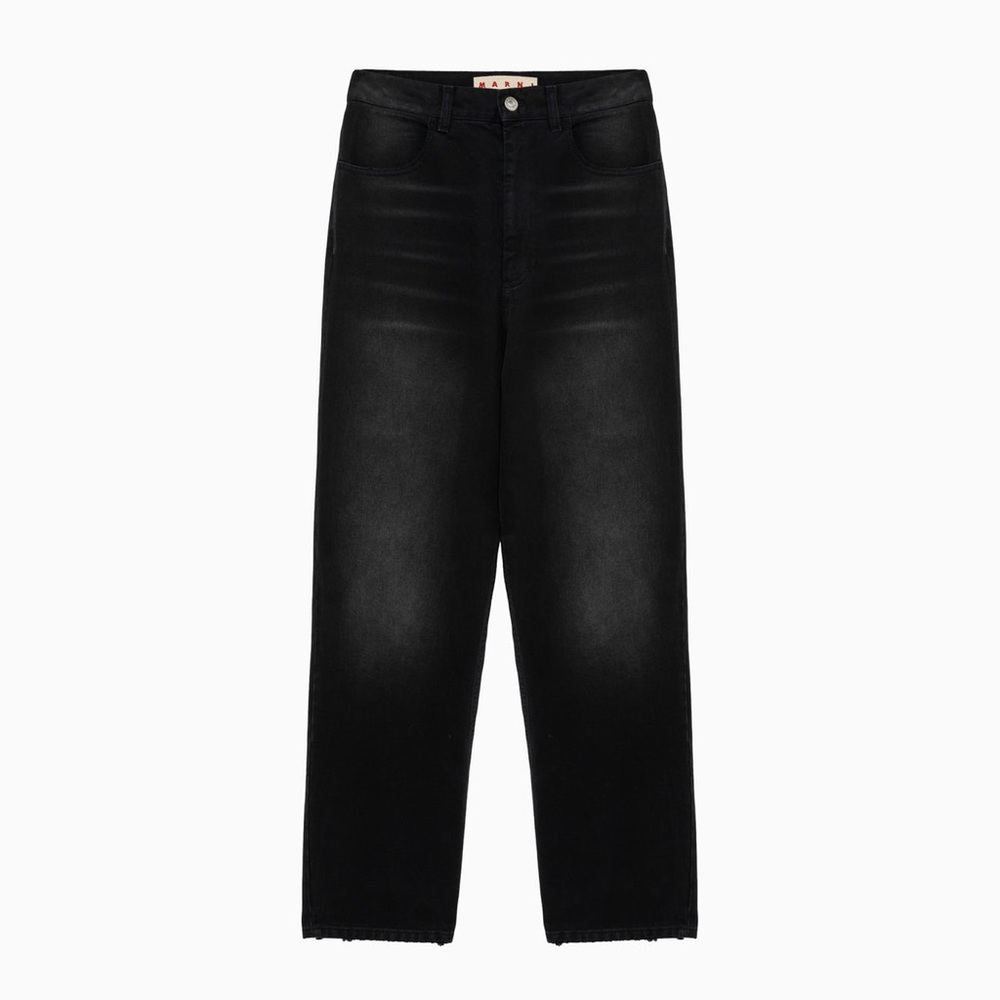 Marni Bleached Cotton Bull Denim Jeans In Black, Men's (Size 36)